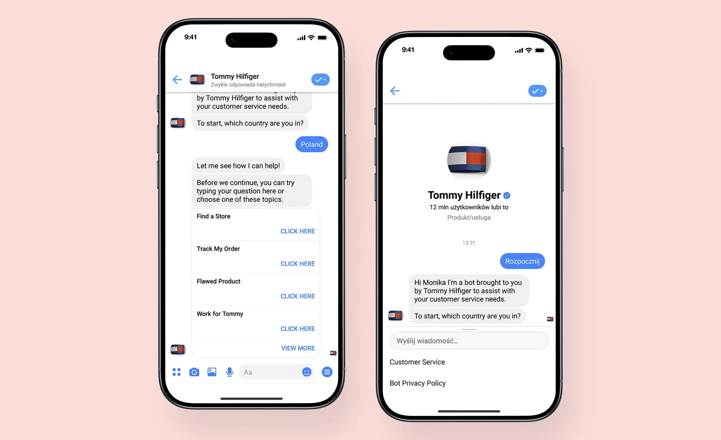 This image features AI powered customer support in a retail brand's chat interface, where an intelligent bot helps users find stores, track orders, and resolve product issues quickly through automated responses and guided options, making customer service fast and accessible.