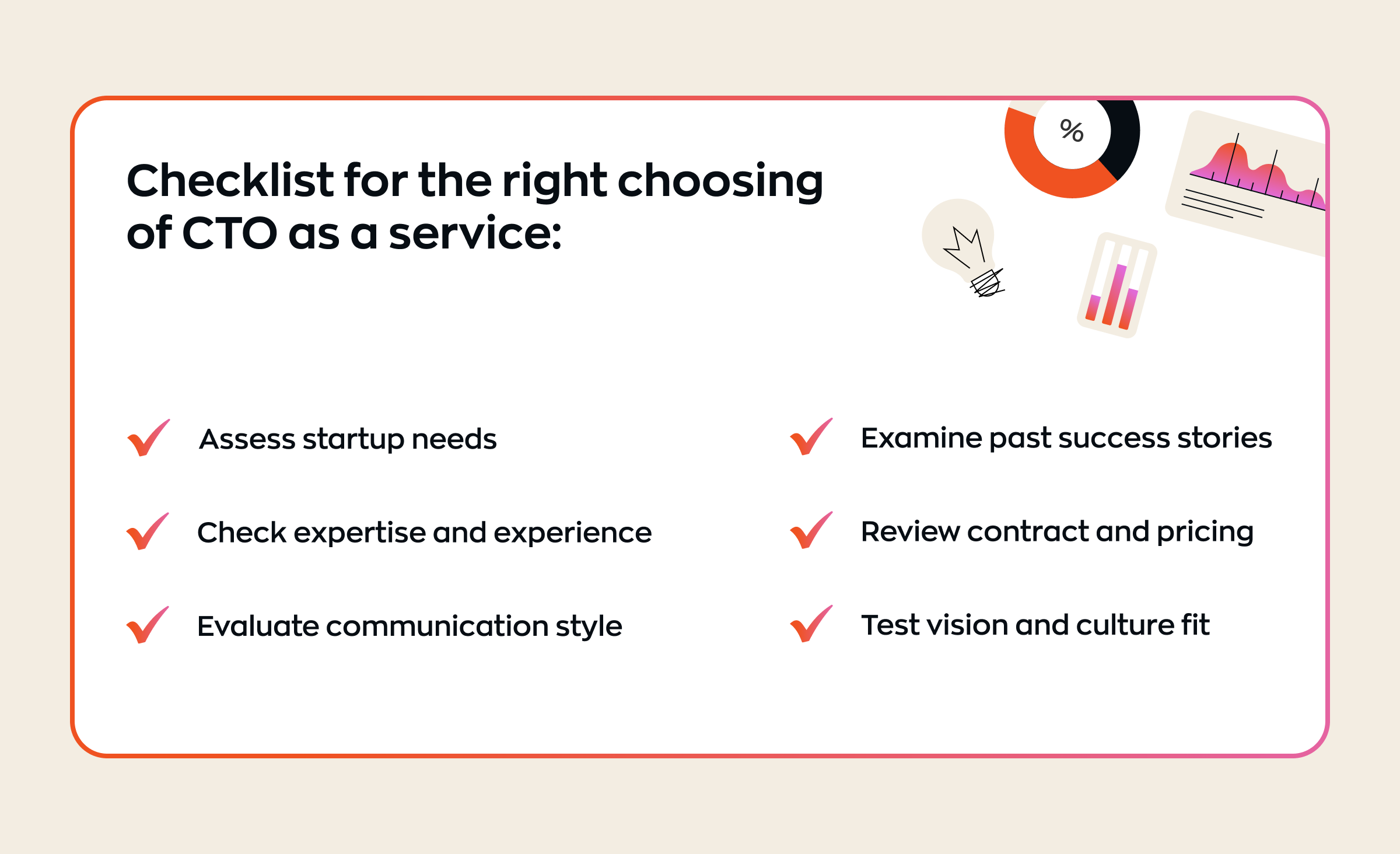 Checklist of criteria for selecting the right CTO as a service for the startup