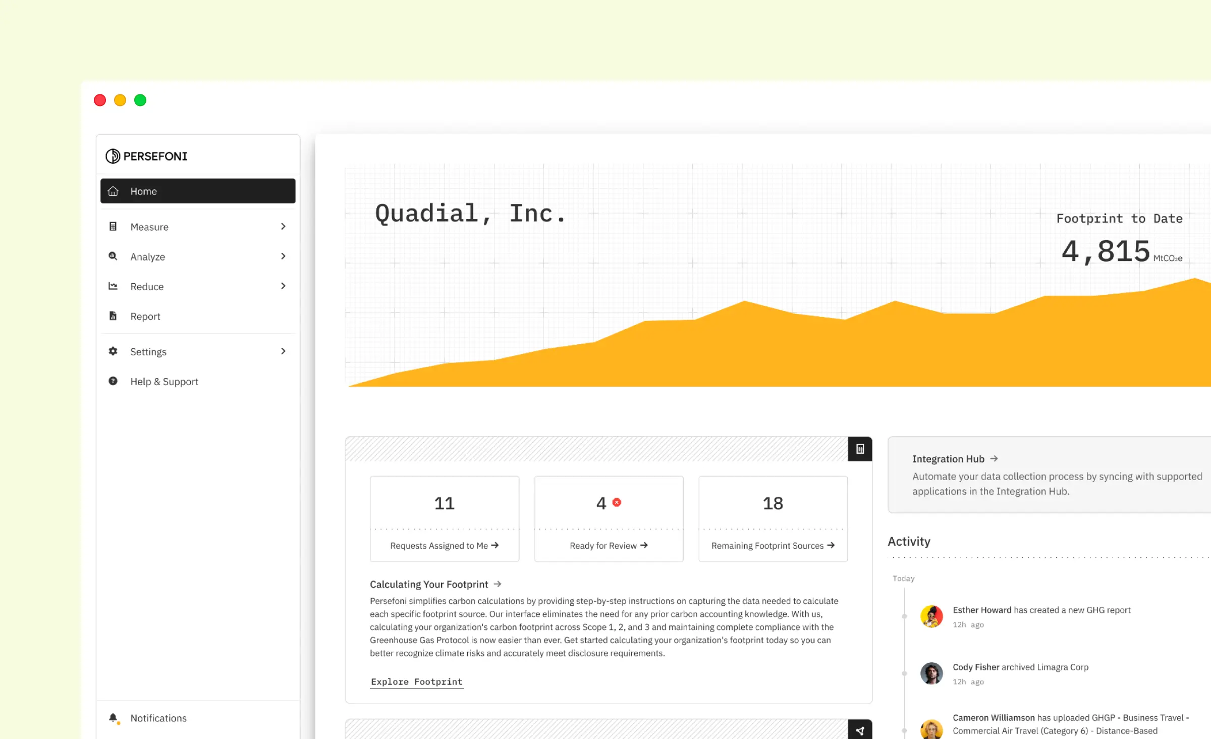 This image displays a dashboard for tracking and analyzing a company’s carbon footprint, an important aspect of green software development. The interface shows data on emissions over time and provides tools for measuring, analyzing, and reducing environmental impact. Dashboards like this help organizations embrace green software development by making it easier to set goals, monitor progress, and report on digital sustainability efforts.