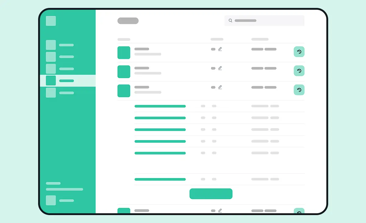 Enterprise web application development: inventory management app wireframe