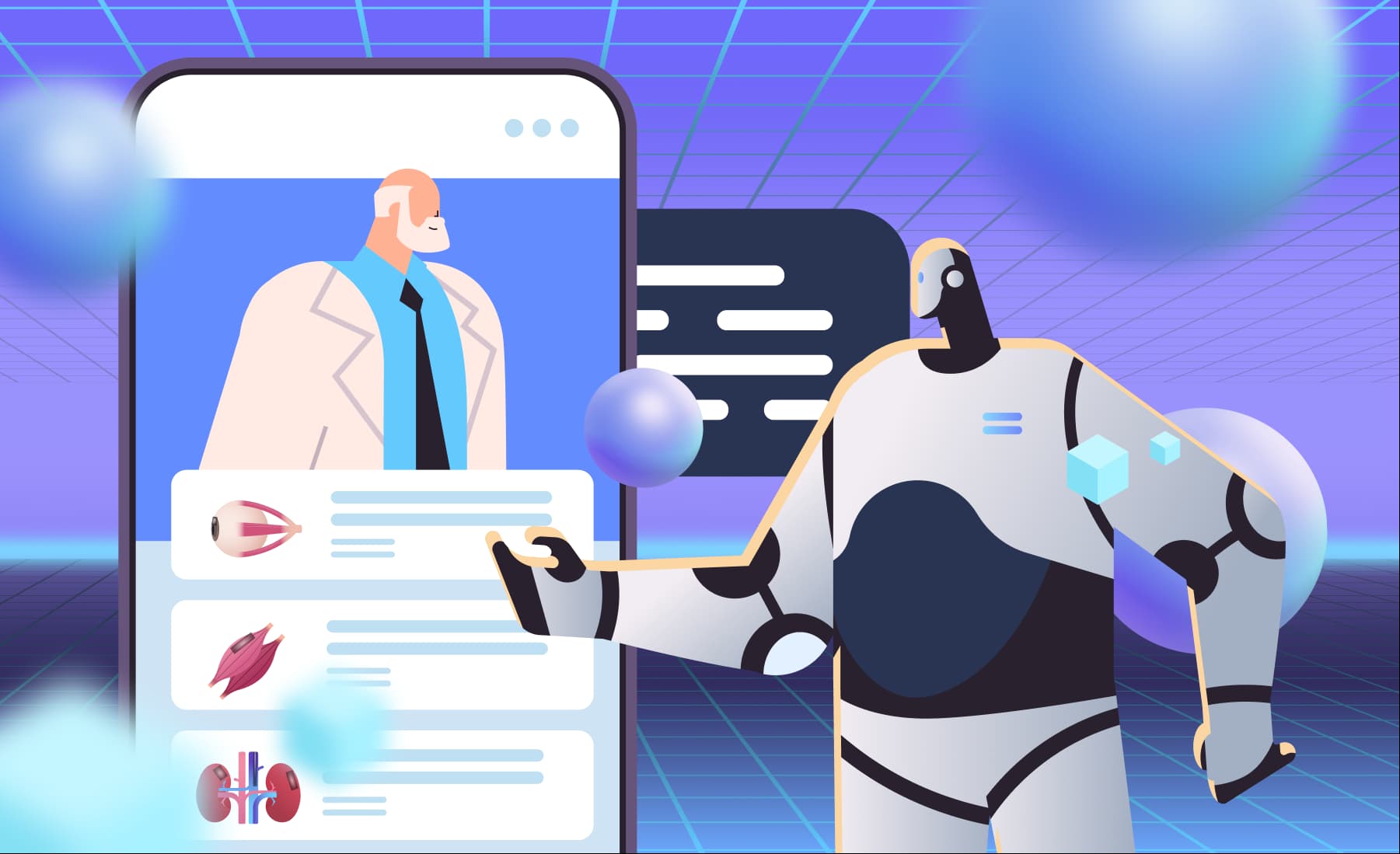 How do backend AI integrations in healthcare improve electronic health records: the doctor shakes hands with his robot assistant