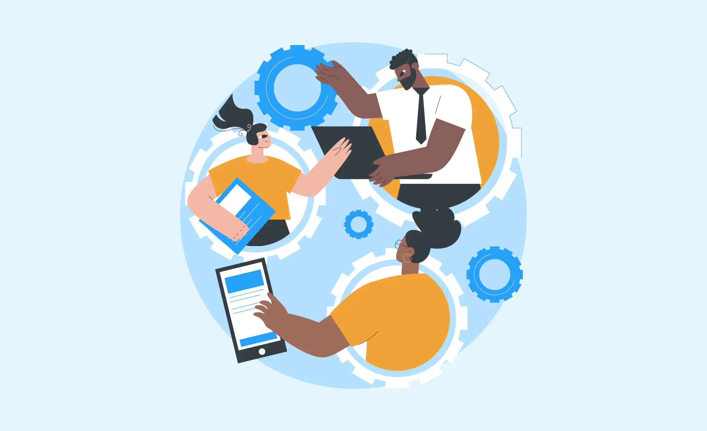 The process of team work that helps to speed up the mobile app development process
