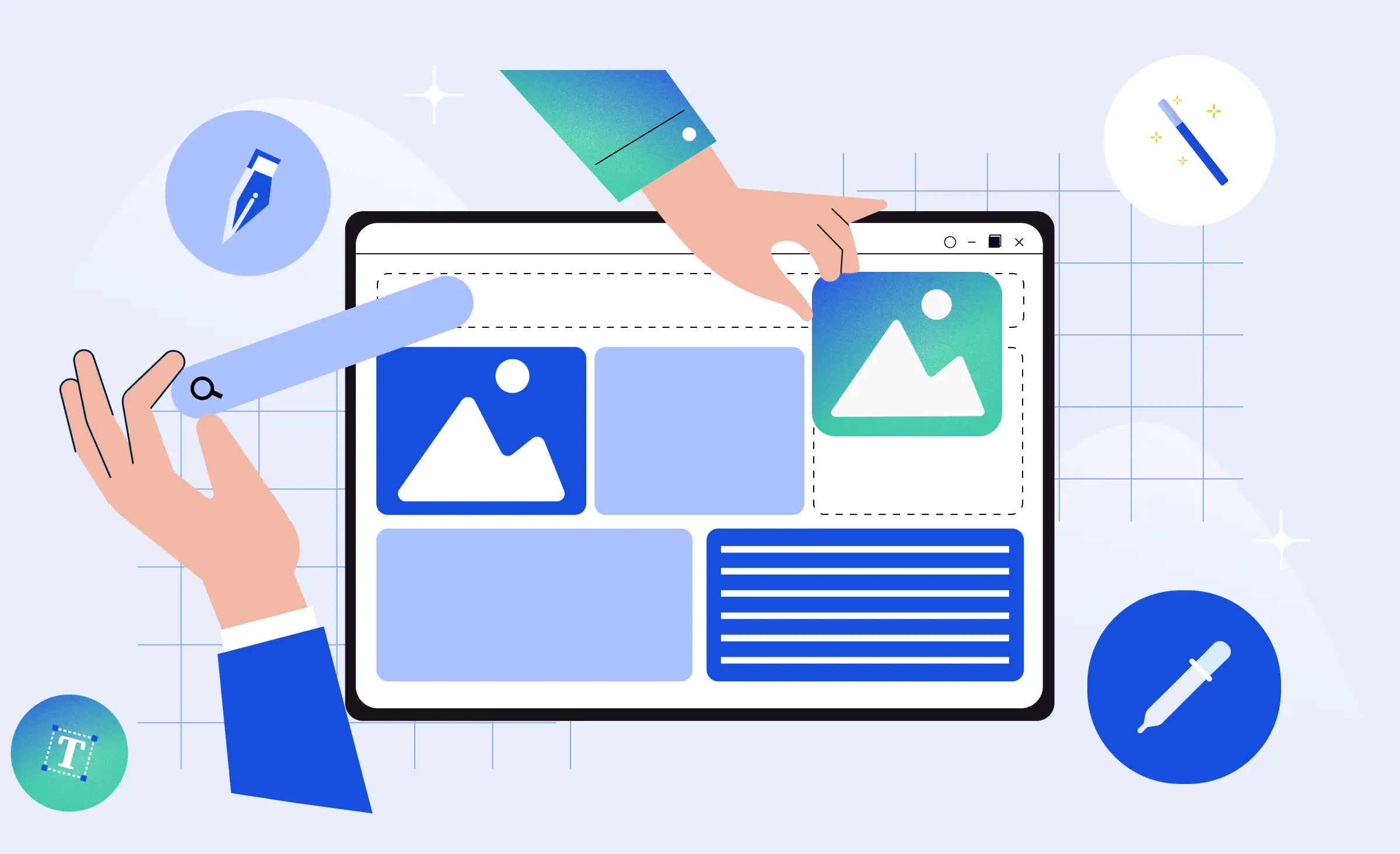 Cover image showing two hands adjusting interface elements, symbolizing a successful website redesign.