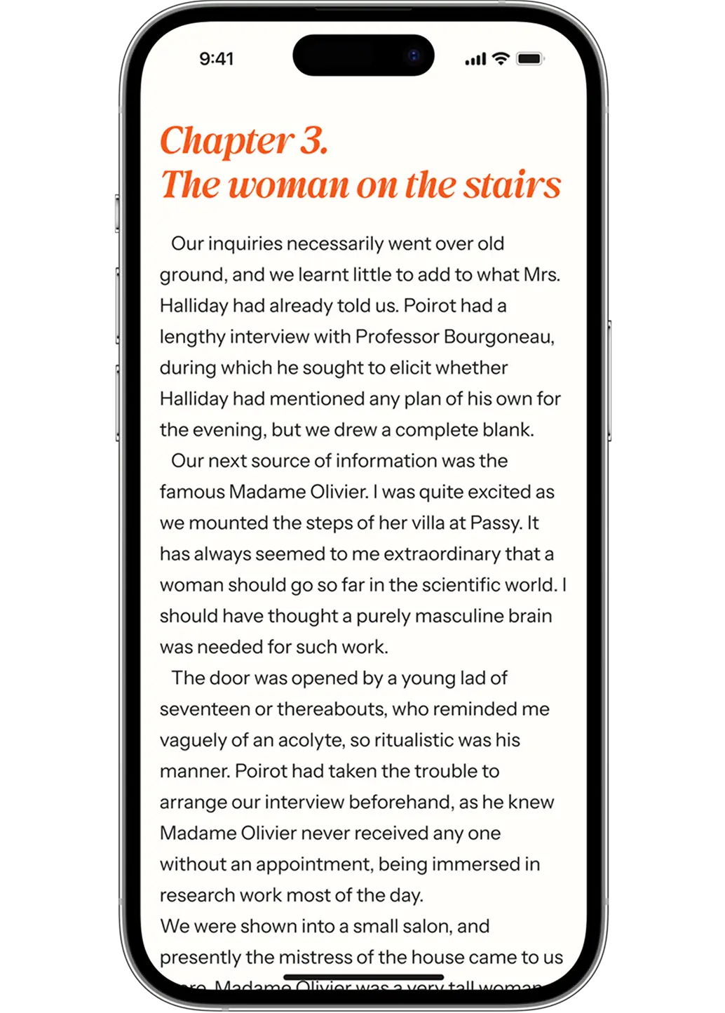 Phone showing a chapter page with the navigation and tab bars hidden.