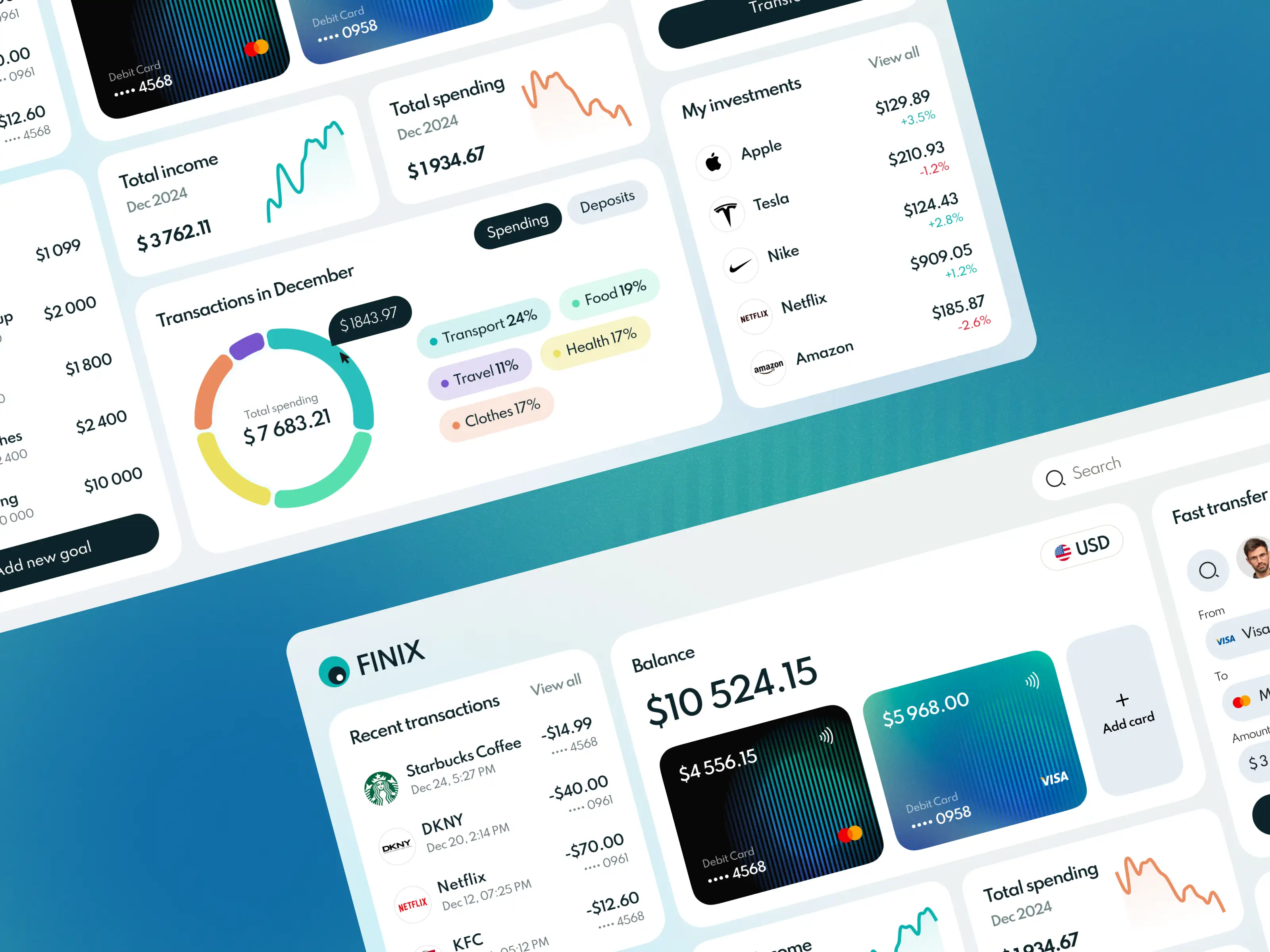 Quick Transfer Function Screen in Digital Banking Platform