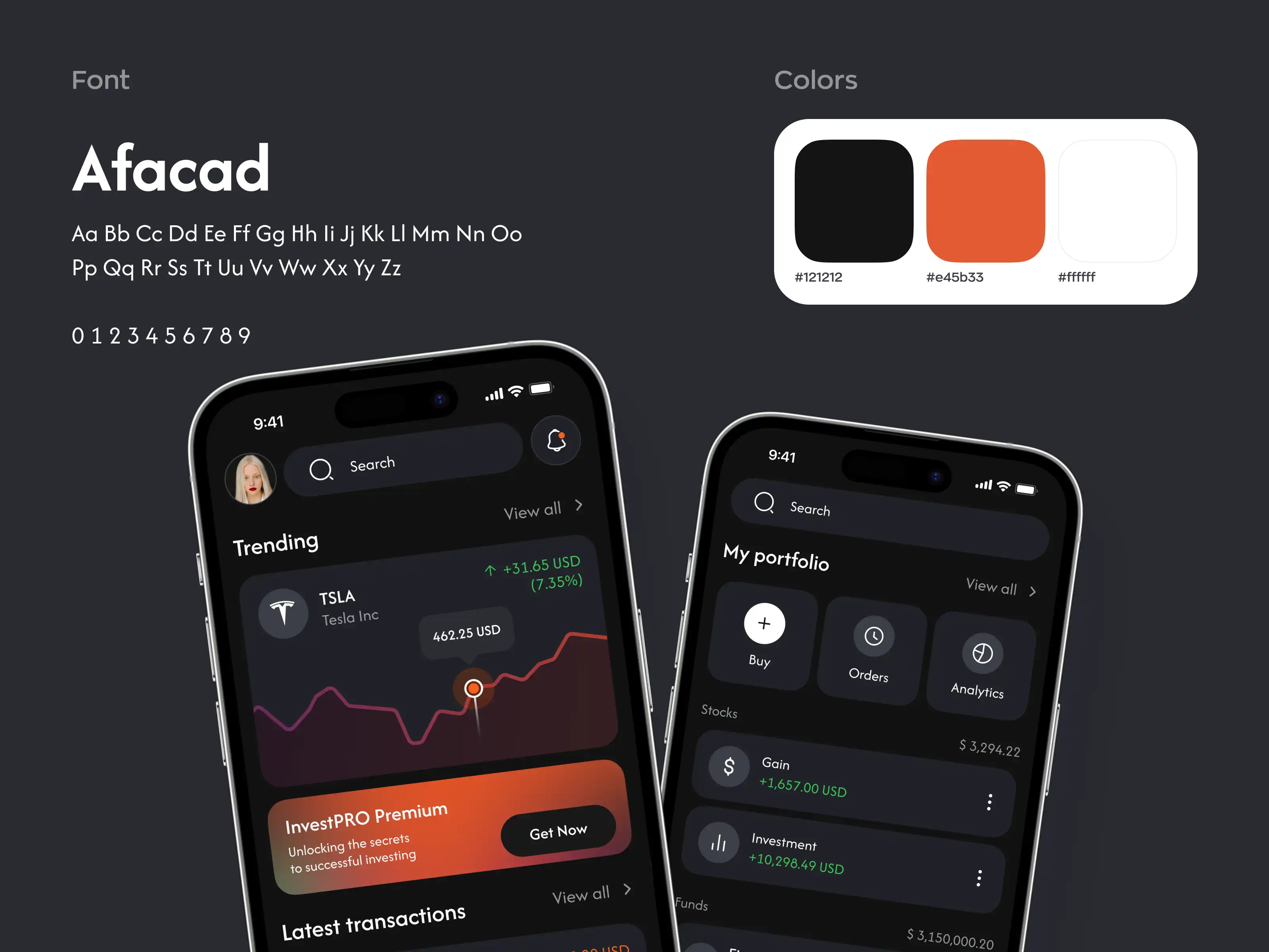 Dark Themed Fintech App Design with Interactive Gradient Effects