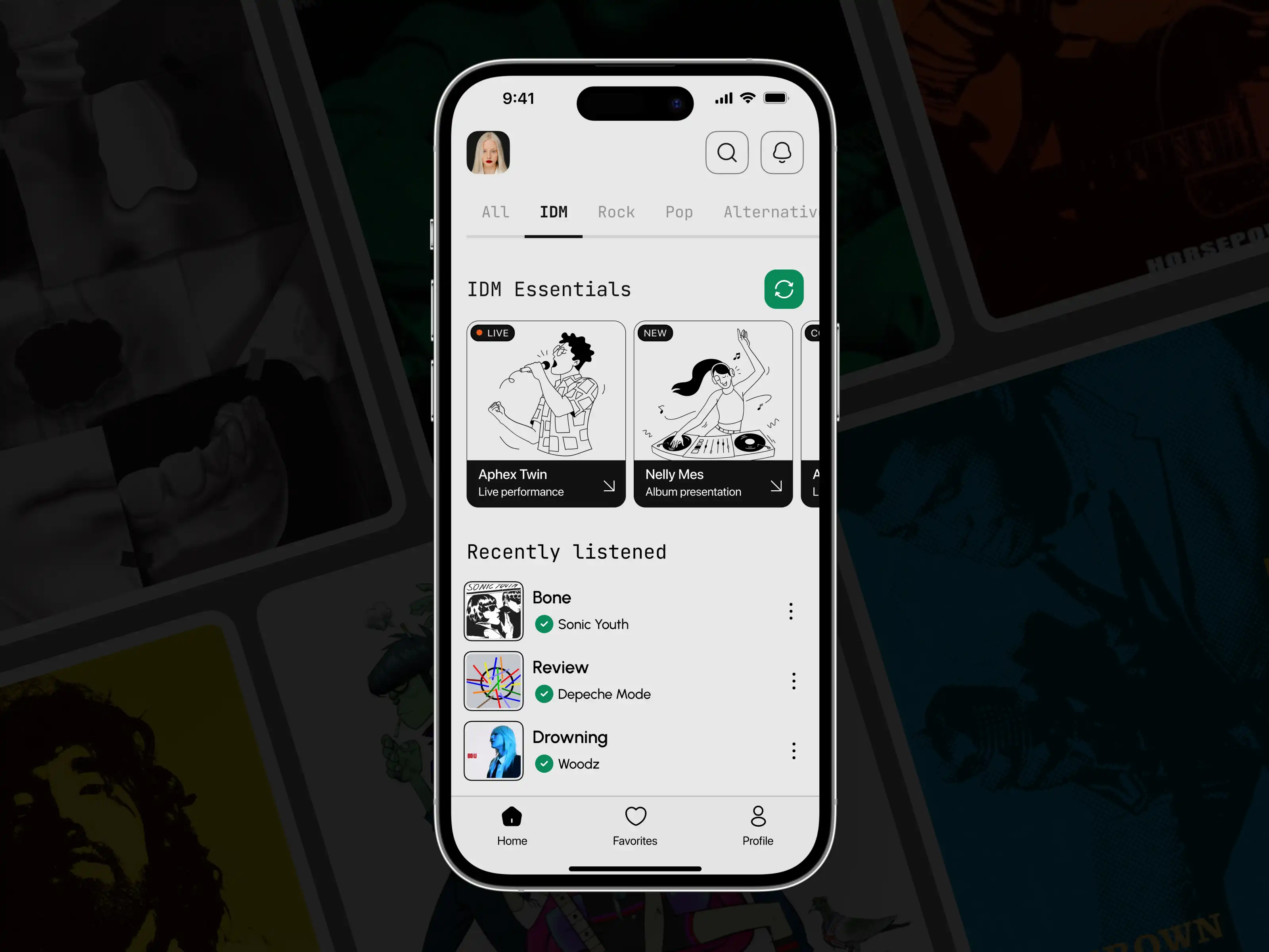 Recently Listened Artists Section in Music Streaming App
