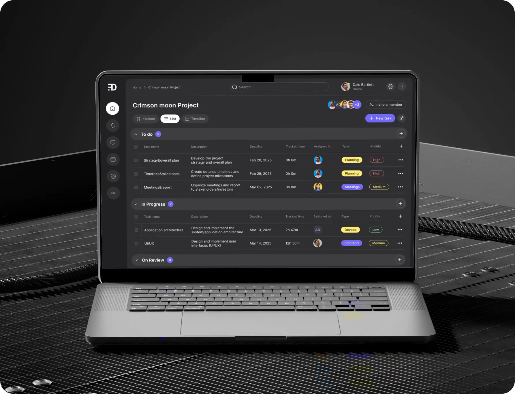 Collaborative project management app for agile teams header image