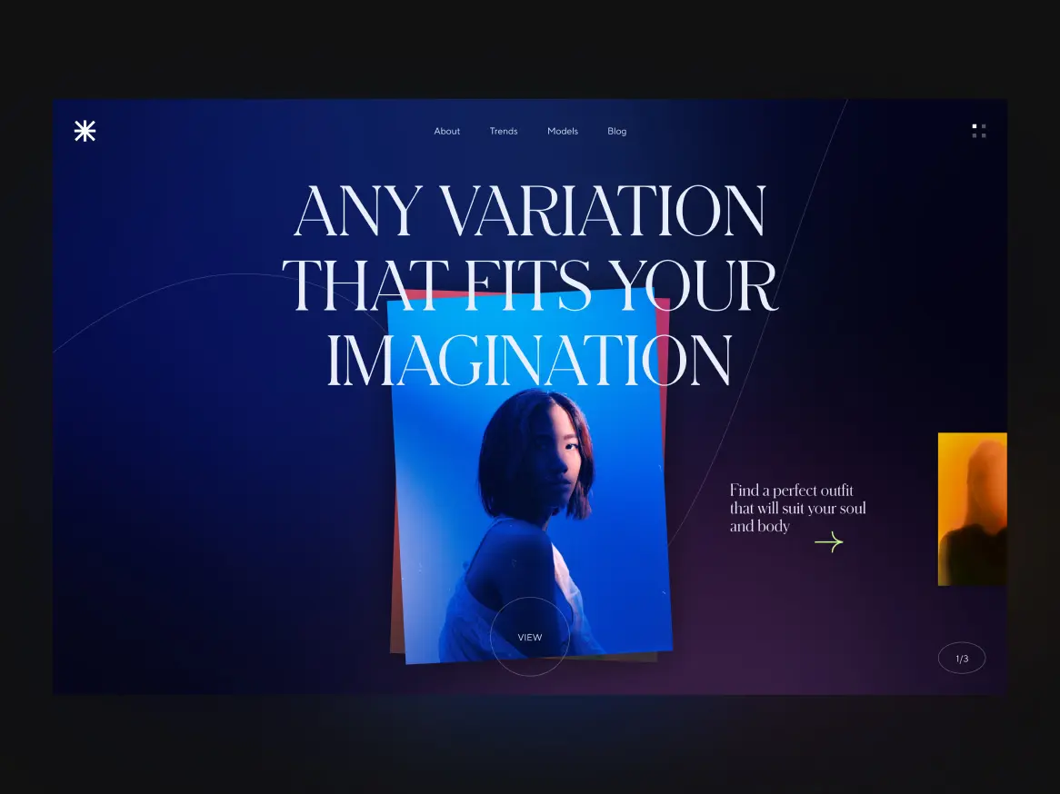Fashion styling website design concept